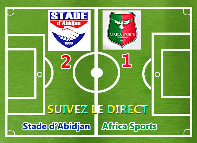 Victoire du Stade d'Abidjan par 2 but contre 1 pour l'Africa Sports
